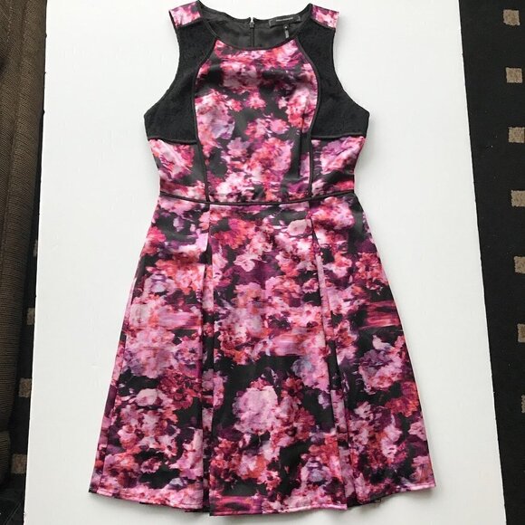 ROBERT RODRIGUEZ Sleeveless Fit Flare A-Line Dress Pink/Black 8 - Picture 8 of 16
